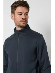 Navy Funnel Neck Bomber Jacket - 3