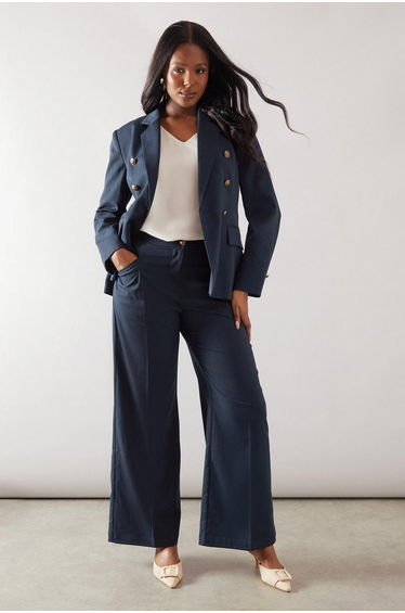Wide Leg Pleat Detail Trouser