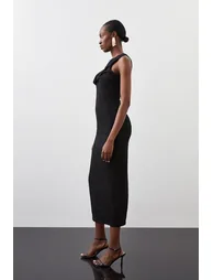 Crinkle Jersey Sleeveless Midi Dress - 2