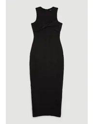 Crinkle Jersey Sleeveless Midi Dress - 3