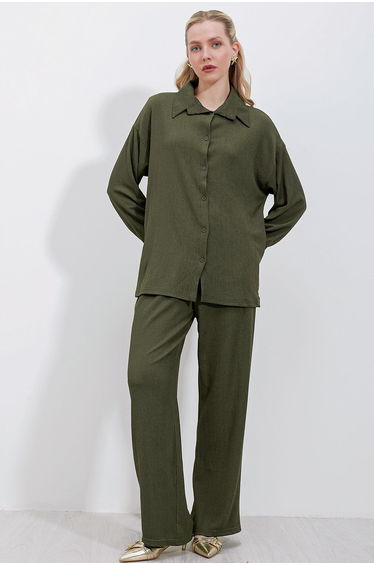 Knitted Double Set - Khaki