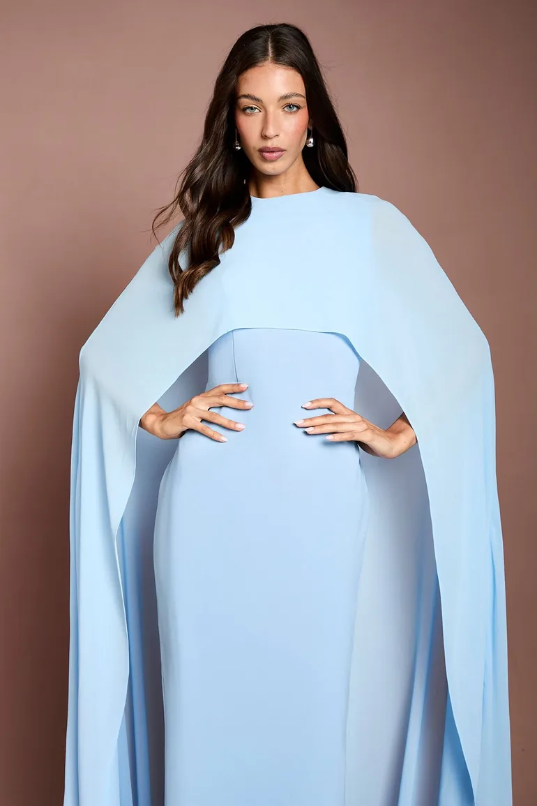 Cape Sleeve Maxi Dress - 1