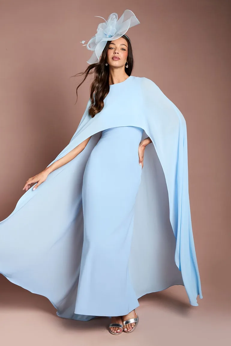 Cape Sleeve Maxi Dress