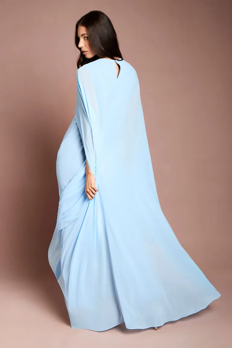 Cape Sleeve Maxi Dress - 2