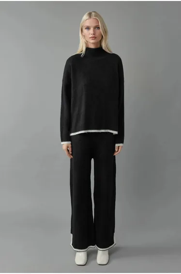 MY FASHION Soft Textured Oversized Sweater & Pants Knit Co-ord Set