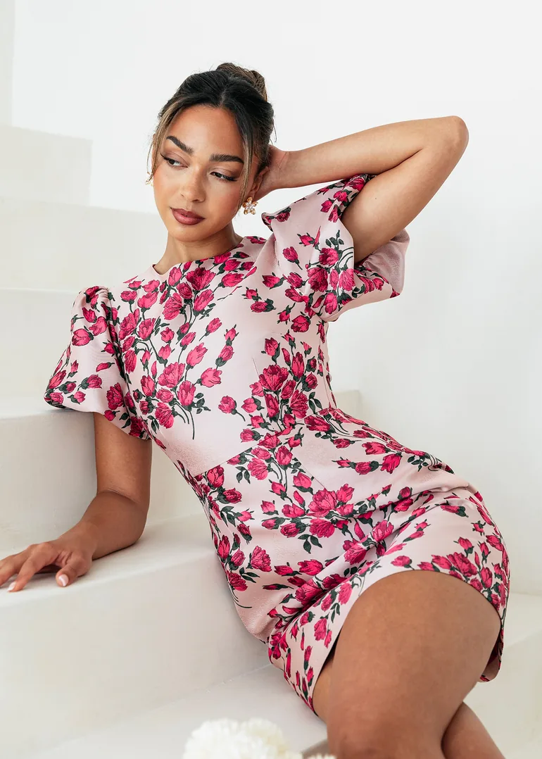 maya dress pink Maya Lace Dress (Pink) Medium
