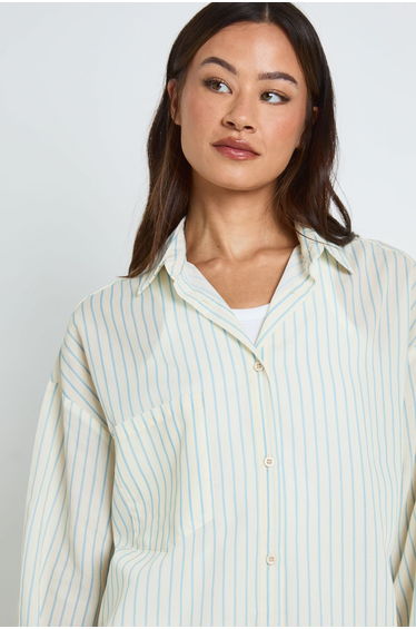 Tall Loose Fitting Stripe Shirt - lemon product thumbnail 4