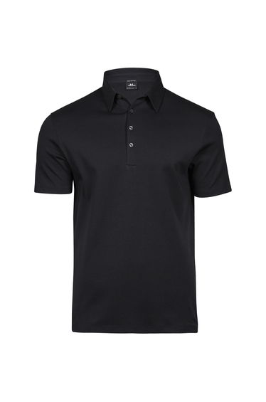 Tee Jays Mens Pima Cotton Interlock Polo Shirt - Black