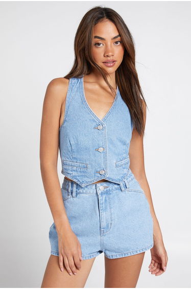 Denim Mini Short - mid wash