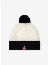 Girls Faux Fur Logo Bobble Hat
