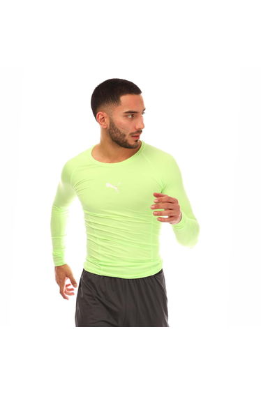 Men's Puma LIGA Baselayer Long Sleeve T-Shirt in Green