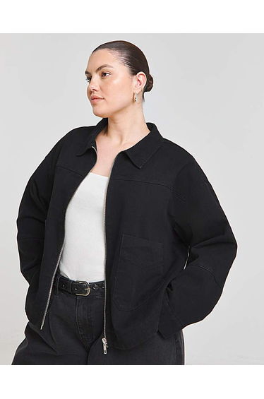 Black Cropped Utility Jacket