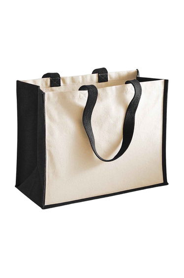 Westford Mill Classic Jute Shopper Bag - Black