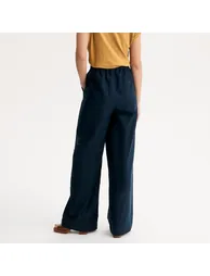 Wide Leg Trousers in Linen/Cotton with Elasticated Waistband - 3
