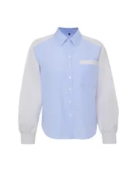 Blue Striped Color Blocked Oversize/Wide Fit Woven Shirt - 6