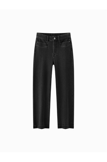 Women's Straight Leg Denim Jeans with Subtle Fade
