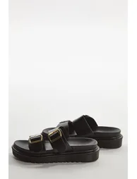 Black Double-Strap Sandals - 3