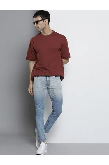 Men Mid Rise Slim Fit Faded Jeans