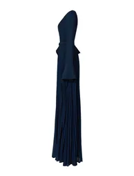 Chiffon Splicing Bell Sleeve Maxi Dress - 9