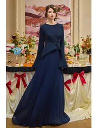 Chiffon Splicing Bell Sleeve Maxi Dress - 4