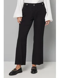 Petite Black Smart Bootcut Leg Trousers - 1