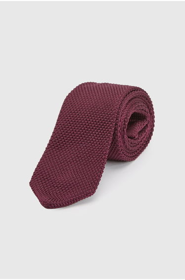 Burgundy Slim Knit Tie