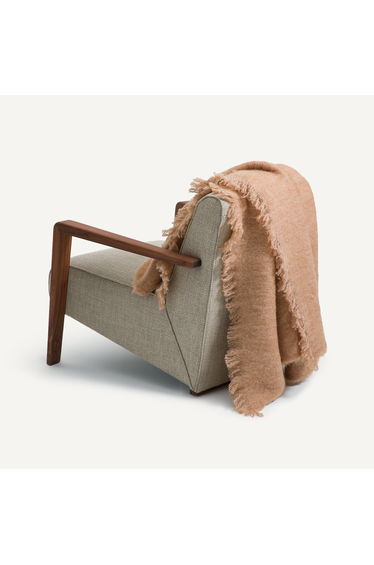 Mantas Plain Throw in Wool and Polyamide