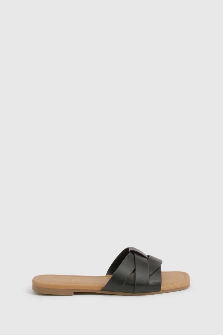 Woven Basic Mule Sandals - black - 2