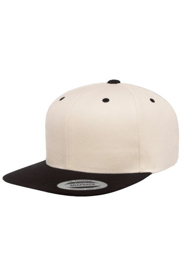 Yupoong Mens The Classic Premium Snapback 2-Tone Cap - Natural/Black