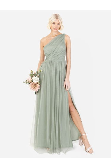 Anaya With Love Recycled Frosty Green One Shoulder Maxi Dress