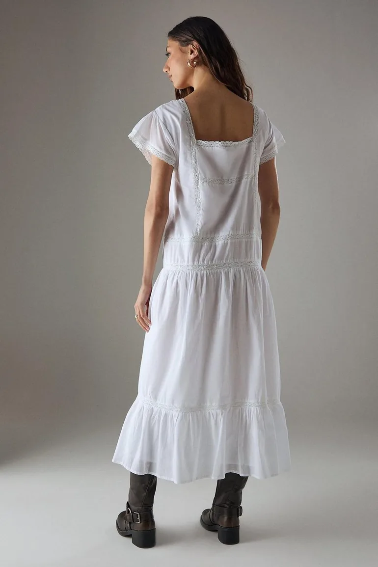 cream midi knit dress Cream Freya Fringe Sweater Dress