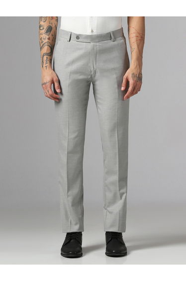 Men Grey Stretchable Formal Trousers