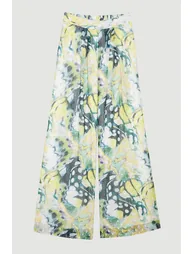 Butterfly Metallic Pleated Woven Wide Leg Trousers - 3