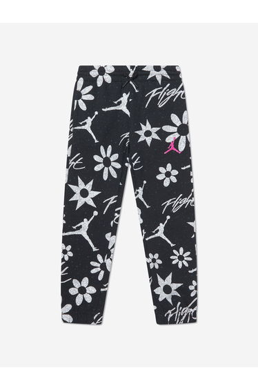 Girls Floral Flight AOP Joggers in Black