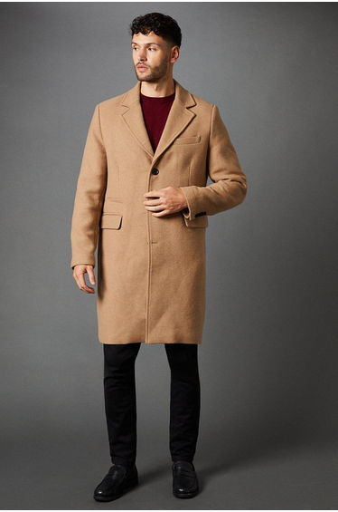 Signature 3 Button Epsom Wool Blend Coat