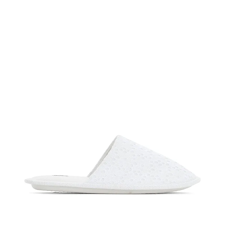 Mules in Broderie Anglaise