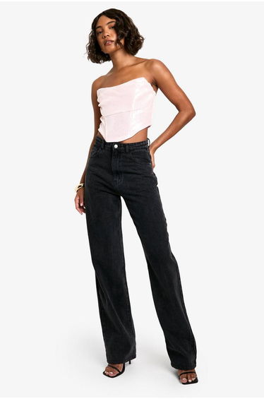 Tall Sequin Cowl Corset Top - pink
