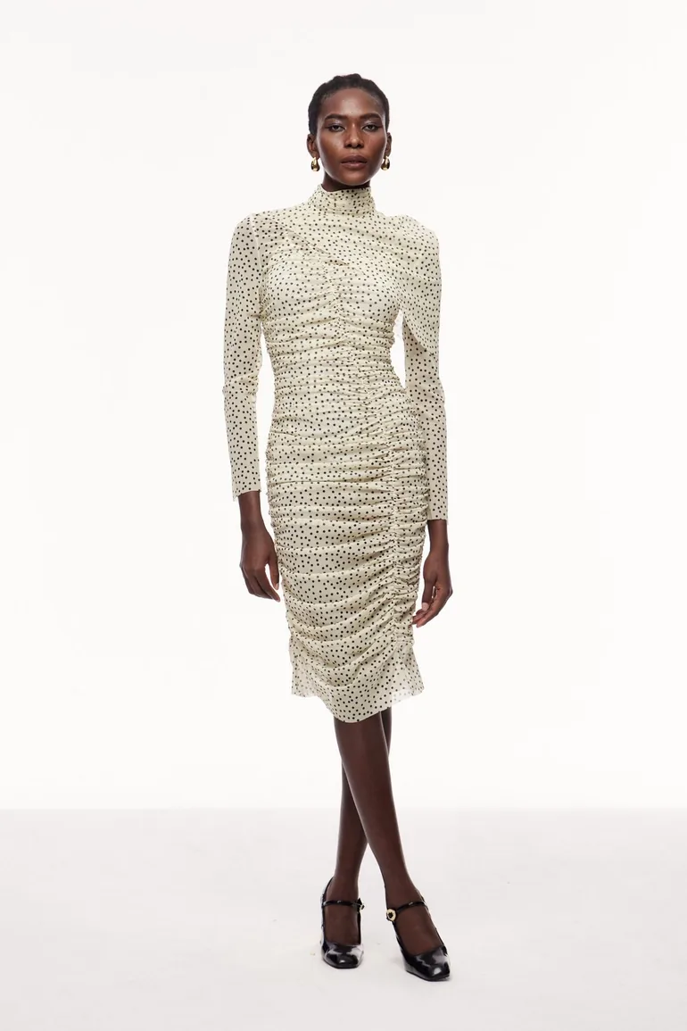 Bau Asymmetric Ruch Shawl Midi Dress - 4