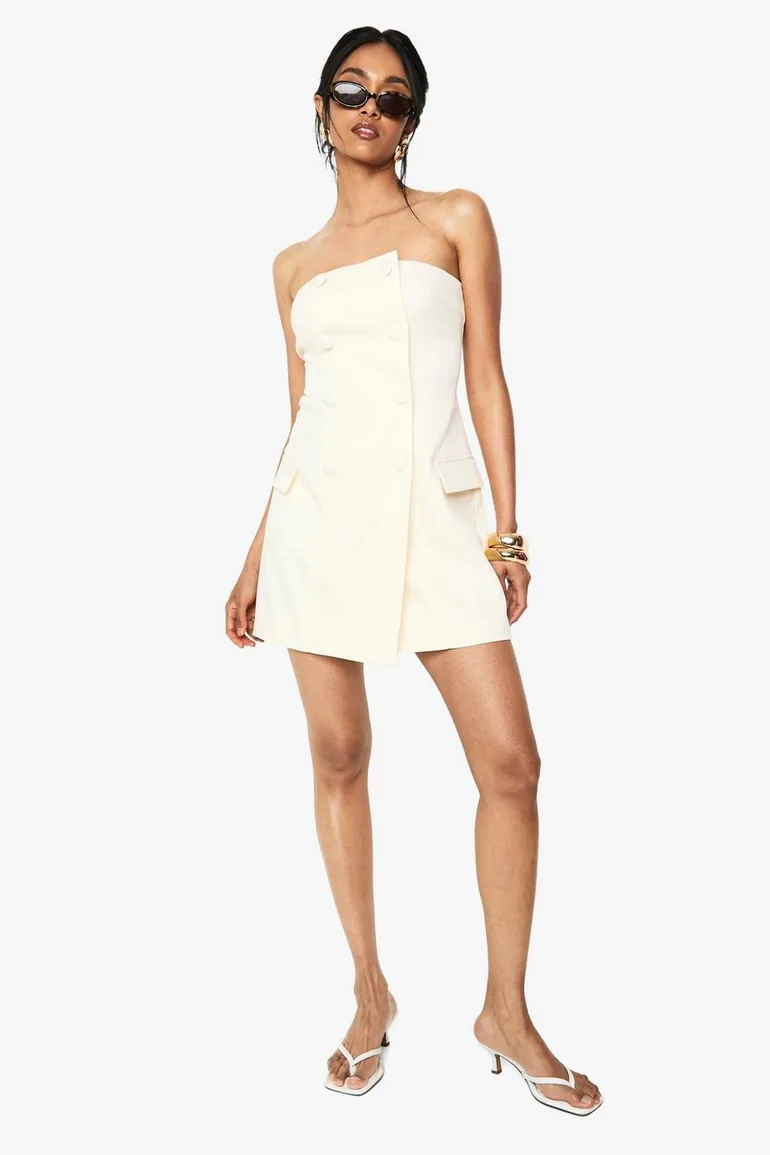 button front sleeveless mini dress Button-Front Sleeveless Short Dress