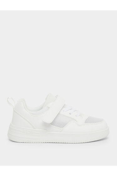 Textured Sneakers with Hook and Loop Closure