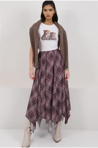 تنورة تريند ألاكاتي ستايل متعدد الالوان ميداكسي