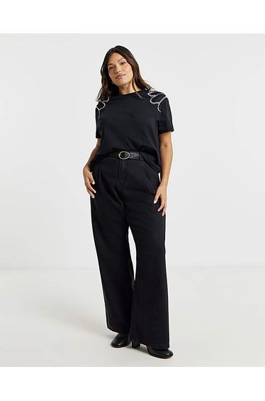 Diamante Shoulder Detail T-Shirt