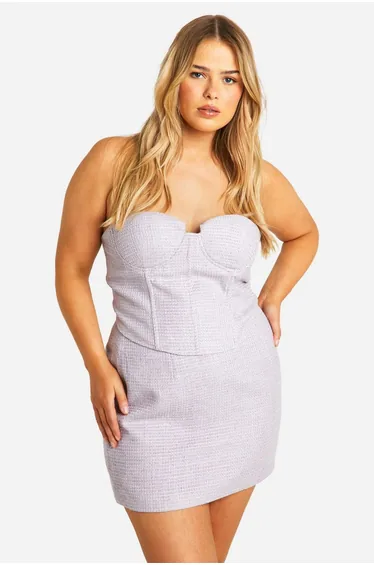 Plus Boucle Mini Skirt