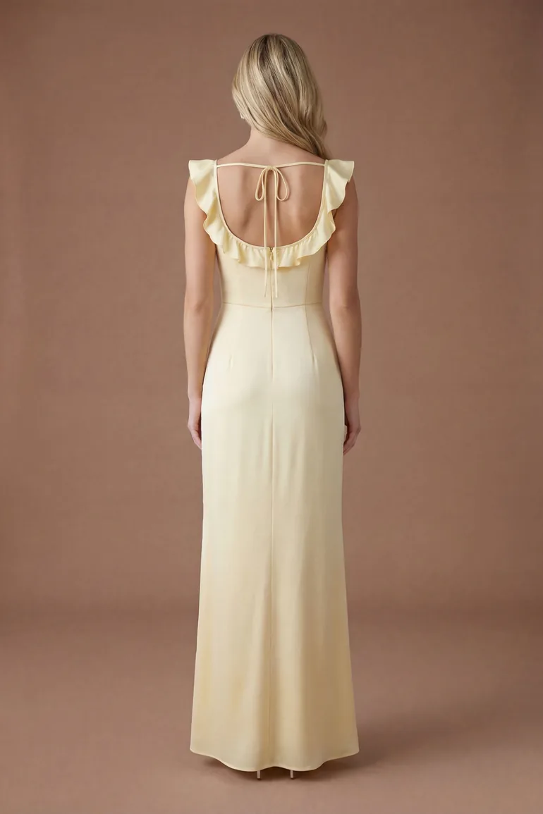 butter yellow formal dress Tina Yellow Formal Maxi Dress with a maxi length that keeps the whole thing feeling composed Tularosa Ada Maxi Dress in