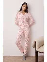 بيجامة ترينديول قطن زهري