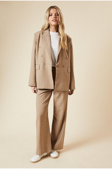 Oversized Double Breasted Stripe Blazer