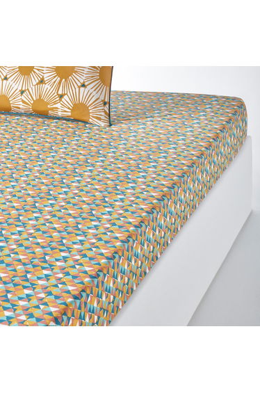JAHIA Geometric Print Cotton Fitted Sheet