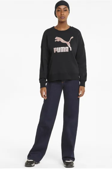 Classics Metallic Logo Crew TR Puma Blac