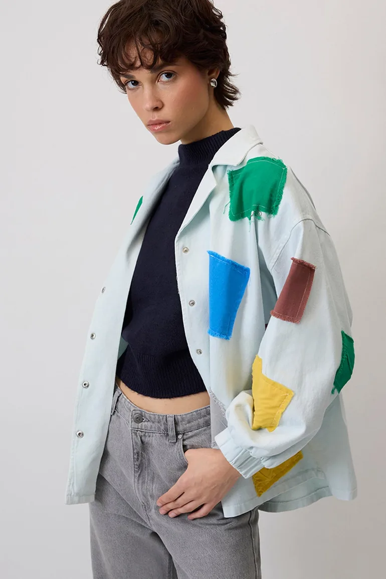 COLORED PATCH GABARDINE JACKET - 1