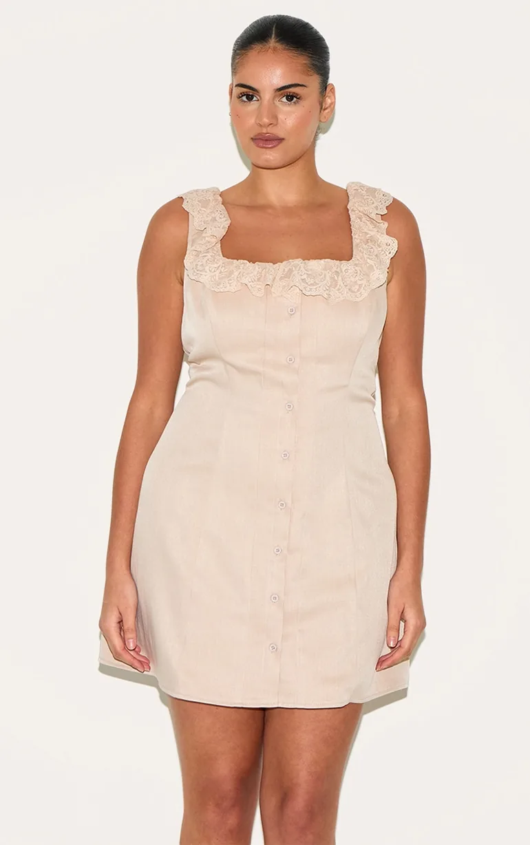warm beige dress Eyelet Taupe Maxi Dress | Trendy Women's Dresses main image 0